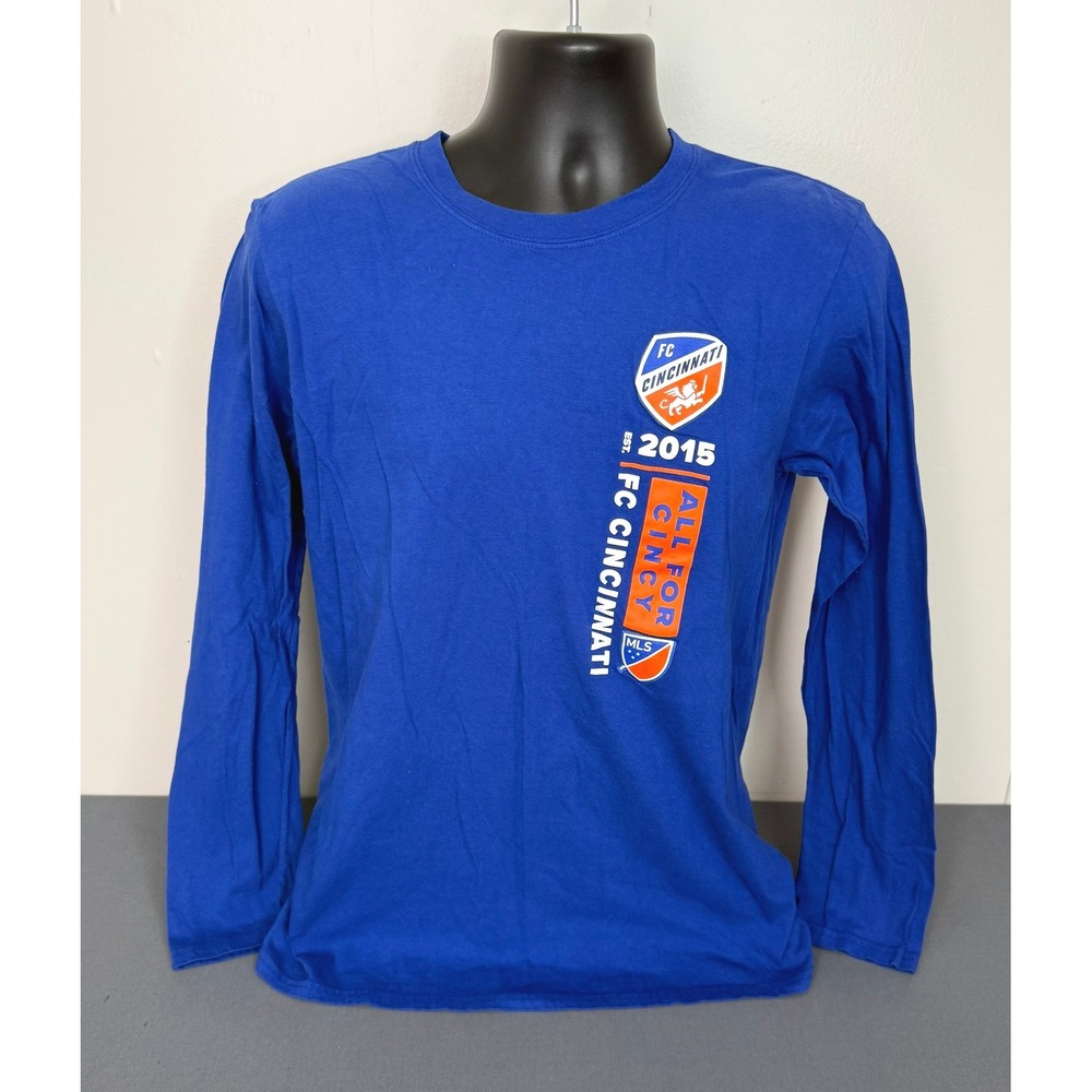 MLS Men's FC Cincinatti 2015 Long Sleeve Shirt Blue Size Medium Sportswear